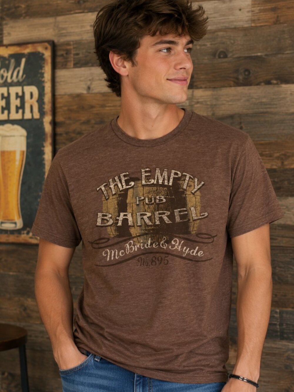 The Empty Barrel Pub Retro T-Shirt - Mens Size M